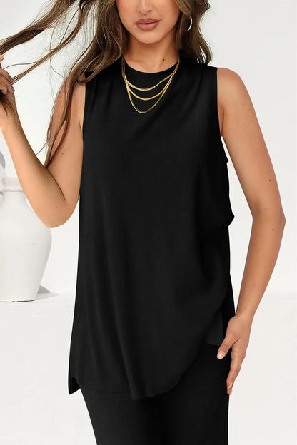 Hazel Blues® |  Round Neck Tank and Pants Set