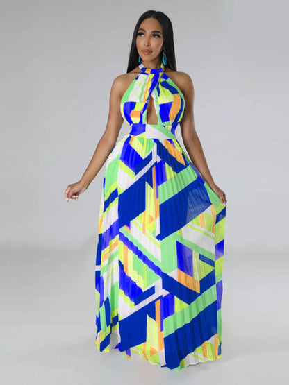 Sunny Stroll Dress | Pleated Halter Dress