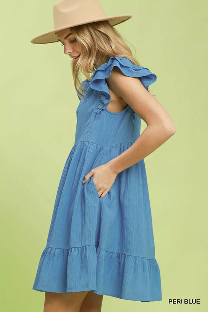 Hazel Blues® |  Umgee Ruffle Sleeve Babydoll Dress