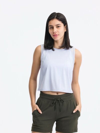 Hazel Blues® |  Millennia Round Neck Cropped Active Tank