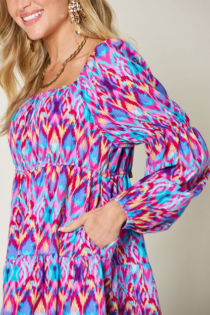 Hazel Blues® |  Double Take Printed Long Sleeve Dress