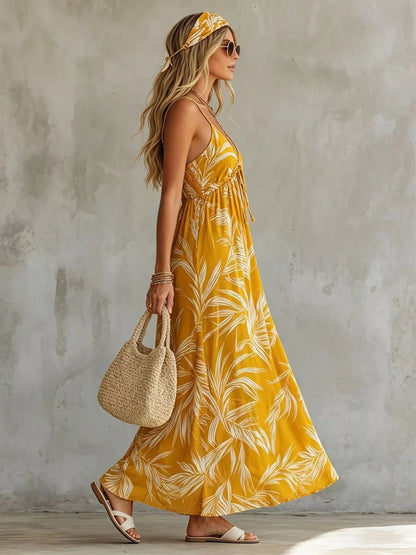 Hazel Blues® | Printed Spaghetti Strap Maxi Dress