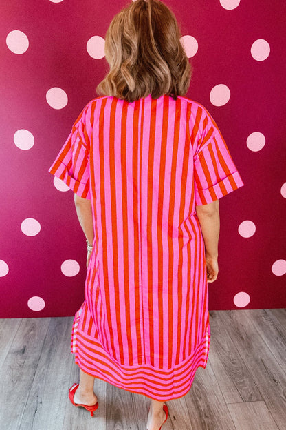 Hazel Blues® |  Stripe Right Dress | V-Neck Dress
