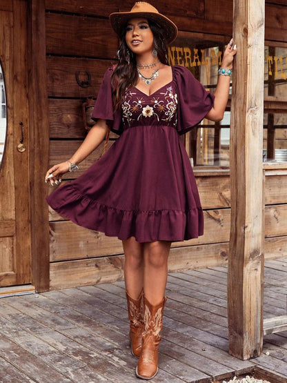 Stitched with Love Dress | Embroidered Dress