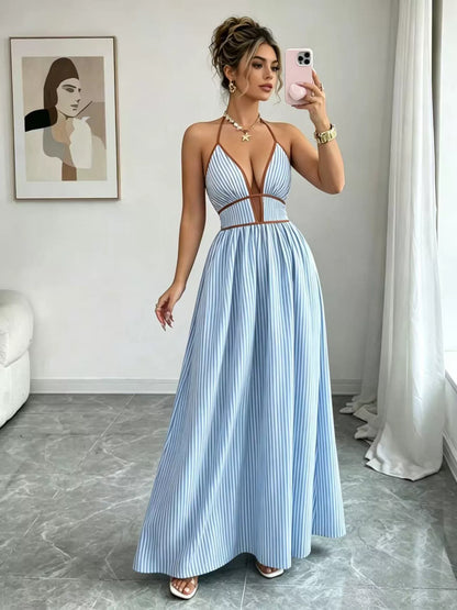 Stripe Right Dress | Striped Halter Dress