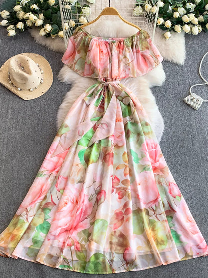 Hazel Blues® |  Floral Off-Shoulder A-Line Dress