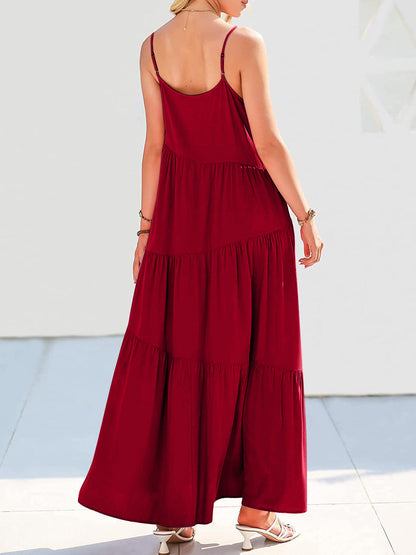 Hazel Blues® |  Ruched Tiered Spaghetti Strap Dress