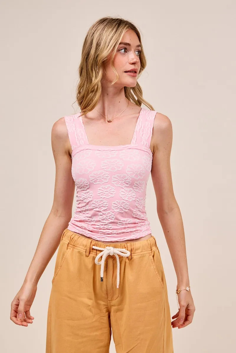 Hazel Blues® |  SO ME Two Tone Floral Seamless Tank Top