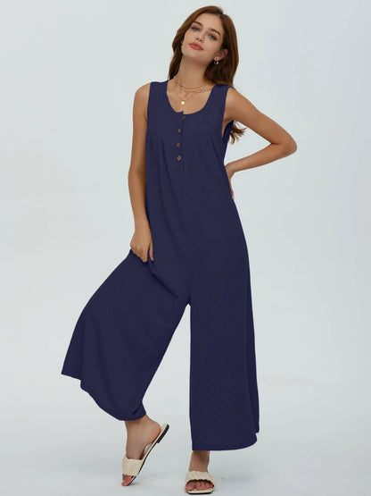 Hazel Blues® |  Sleeveless Wide Leg Jumpsuit
