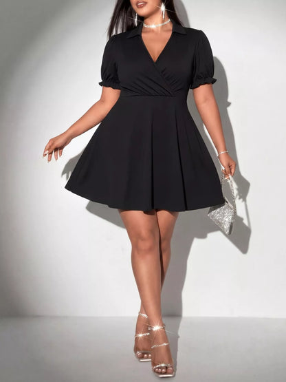 Hazel Blues® | Surplice Short Sleeve Mini Dress