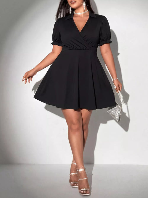 Hazel Blues® | Surplice Short Sleeve Mini Dress