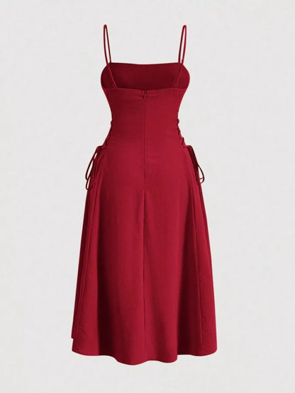 Hazel Blues® |  Lace-Up Side A-Line Cami Dress