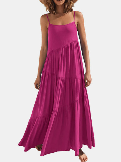 Hazel Blues® |  Ruched Tiered Spaghetti Strap Dress