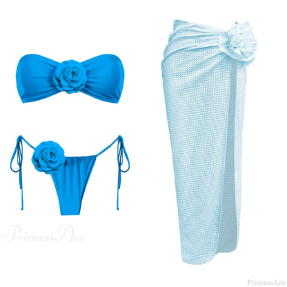 3D Flower Bandage Bikini Set