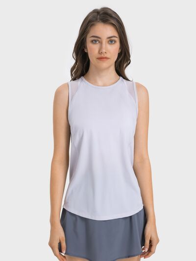Hazel Blues® |  Millennia Cutout Back Round Neck Active Tank