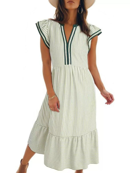 Ruffle Romance Dress | Ruffle Striped Dress