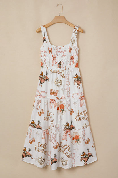 Hazel Blues® |  Cowgirl Charm Midi Dress | Western Horseshoe Midi Dress