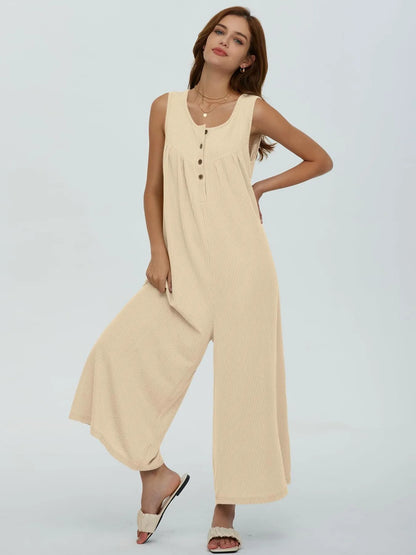 Hazel Blues® |  Sleeveless Wide Leg Jumpsuit