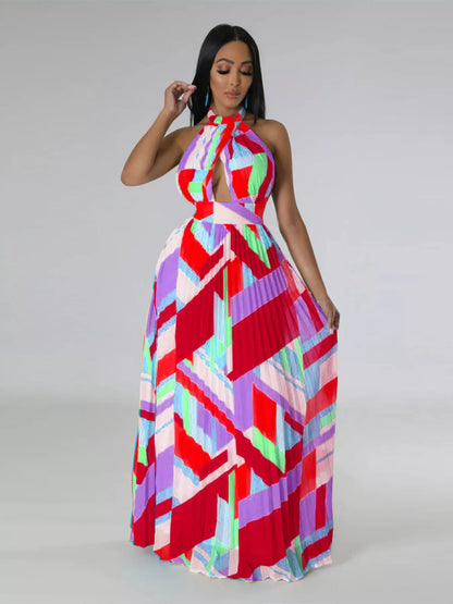 Sunny Stroll Dress | Pleated Halter Dress