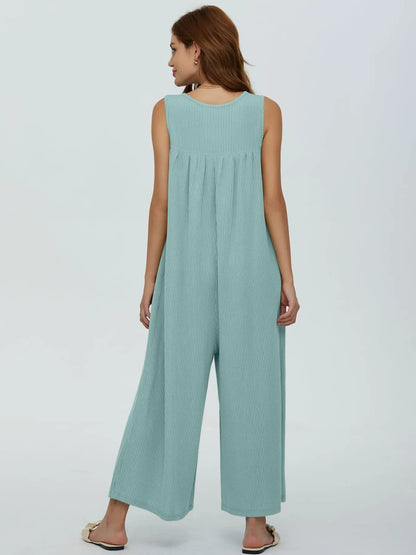 Hazel Blues® |  Sleeveless Wide Leg Jumpsuit