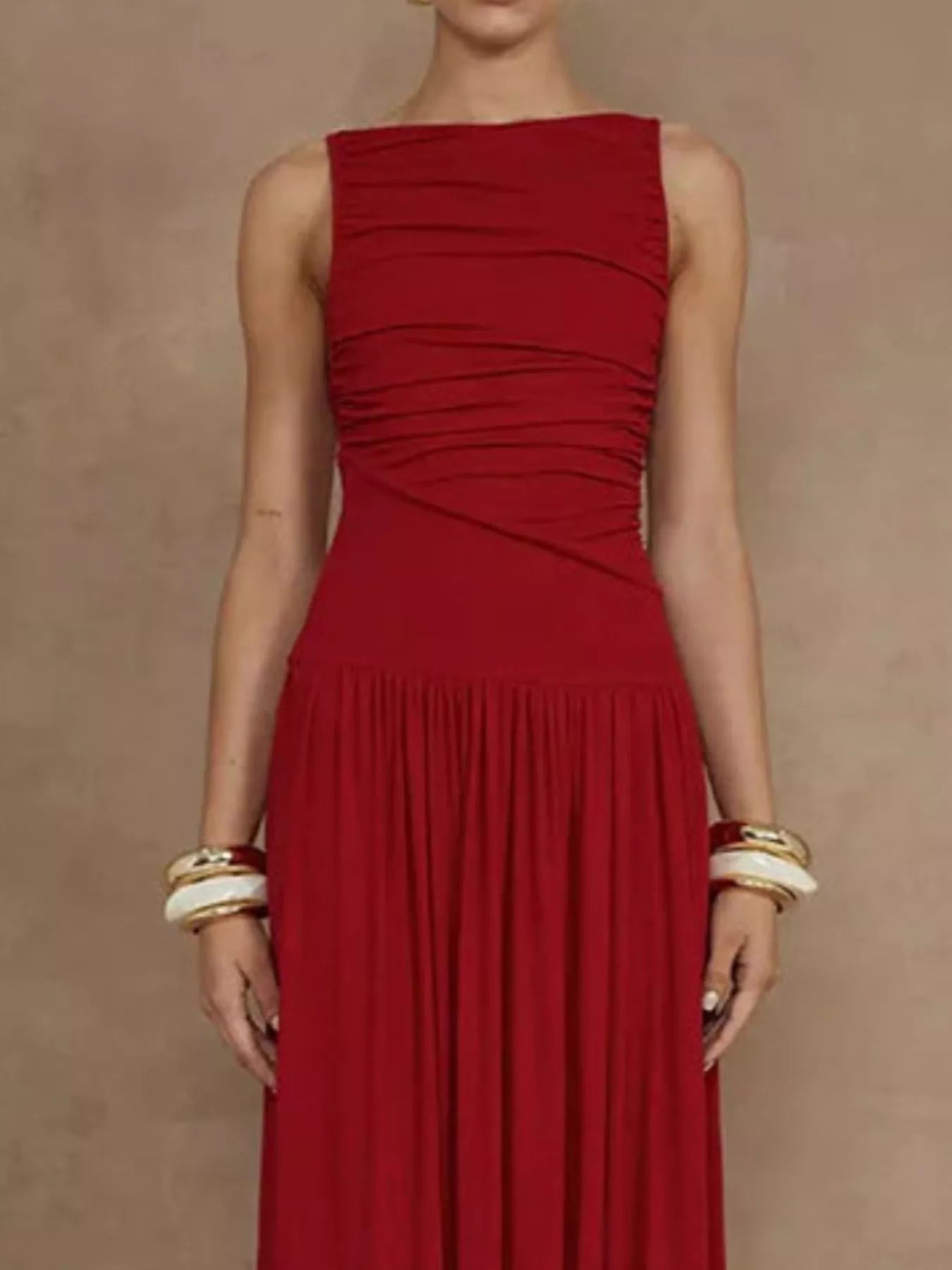 Hazel Blues® |  Ruched Sleeveless Maxi Dress