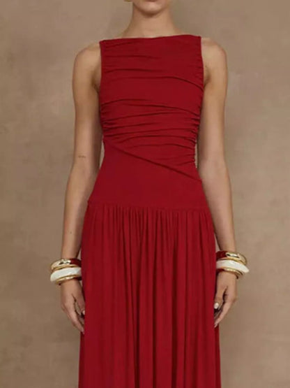 Hazel Blues® |  Ruched Sleeveless Maxi Dress