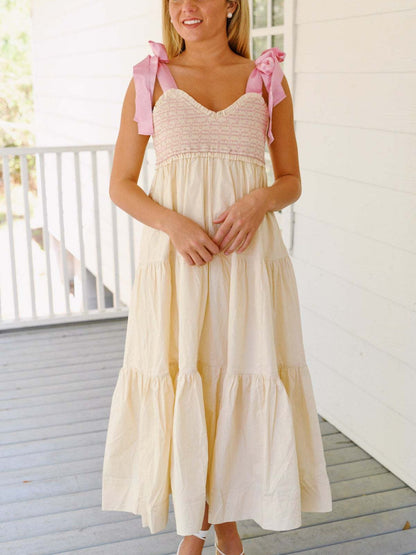 Hazel Blues® |  Tiered Tie Shoulder Midi Cami Dress