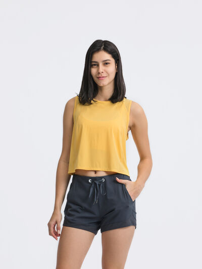Hazel Blues® |  Millennia Round Neck Cropped Active Tank