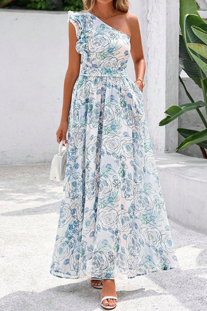 Hazel Blues® |  Sunday Bloom Dress | Floral Ruffle Dress