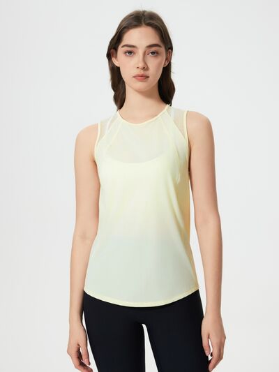 Hazel Blues® |  Millennia Cutout Back Round Neck Active Tank