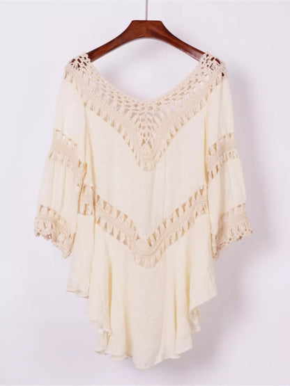 Hazel Blues® |  Crochet Trimmed Flowy Cover Up Dress
