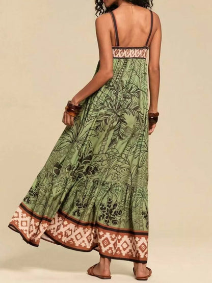 Hazel Blues® |  Printed Square Neck Maxi Dress