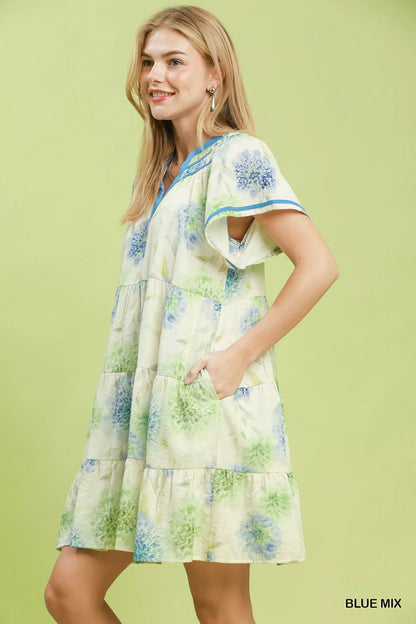 Hazel Blues® |  Sunday Bloom Dress | Floral Tiered Dress