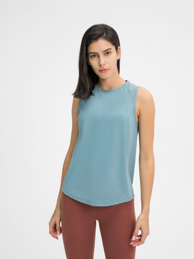 Hazel Blues® |  Millennia Cutout Back Round Neck Active Tank