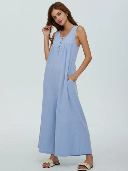 Hazel Blues® |  Sleeveless Wide Leg Jumpsuit