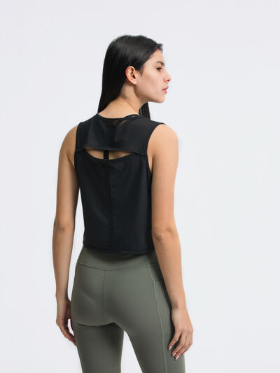 Hazel Blues® |  Millennia Round Neck Cropped Active Tank