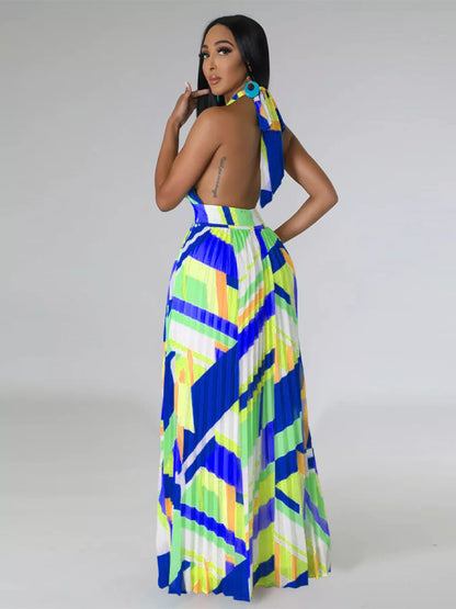 Sunny Stroll Dress | Pleated Halter Dress