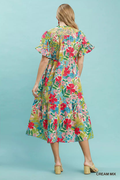Hazel Blues® |  Sunday Bloom Dress | Floral Ruffle Tiered Dress