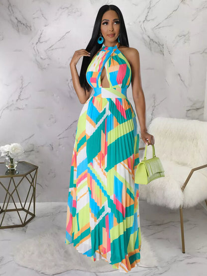 Sunny Stroll Dress | Pleated Halter Dress