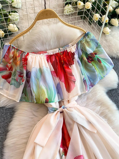Hazel Blues® |  Floral Off-Shoulder A-Line Dress