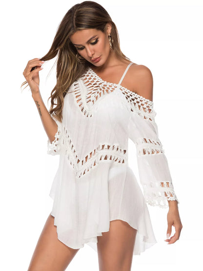 Hazel Blues® |  Crochet Trimmed Flowy Cover Up Dress