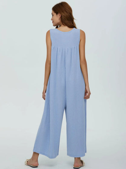 Hazel Blues® |  Sleeveless Wide Leg Jumpsuit