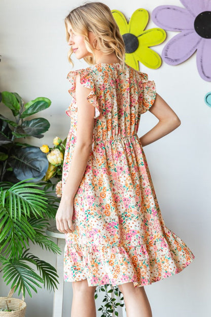 Hazel Blues® |  Heimish Floral Ruffled V-Neck Dress