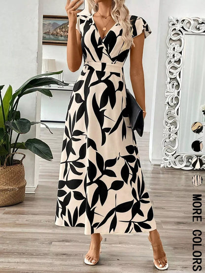 Hazel Blues® |  Surplice Cap Sleeve Midi Dress