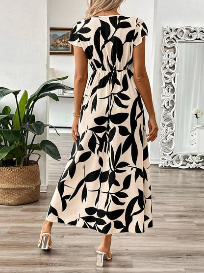 Hazel Blues® |  Surplice Cap Sleeve Midi Dress