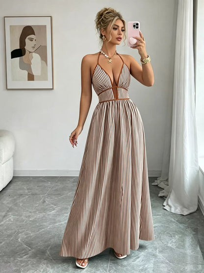 Stripe Right Dress | Striped Halter Dress