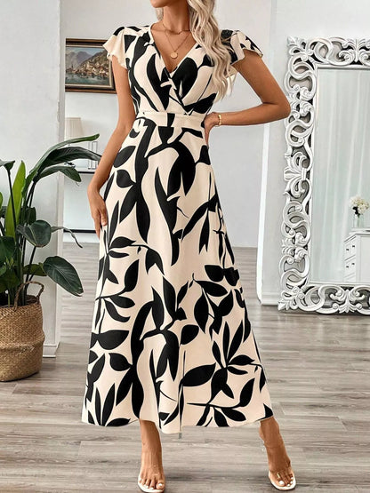 Hazel Blues® |  Surplice Cap Sleeve Midi Dress