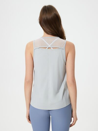 Hazel Blues® |  Millennia Cutout Back Round Neck Active Tank
