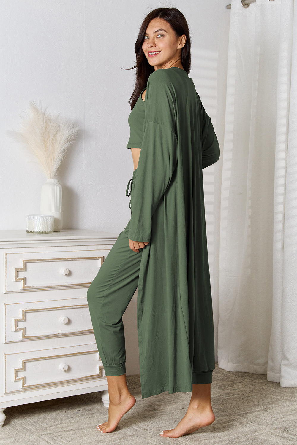 Hazel Blues® |  Tank, Pants, and Cardigan Set with Pockets