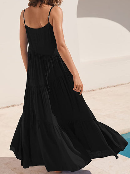 Hazel Blues® |  Ruched Tiered Spaghetti Strap Dress